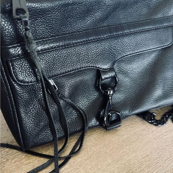 Rebecca Minkoff Black Chain Strap Studded Leather Crossbody Purse Bag - Picture 7 of 10